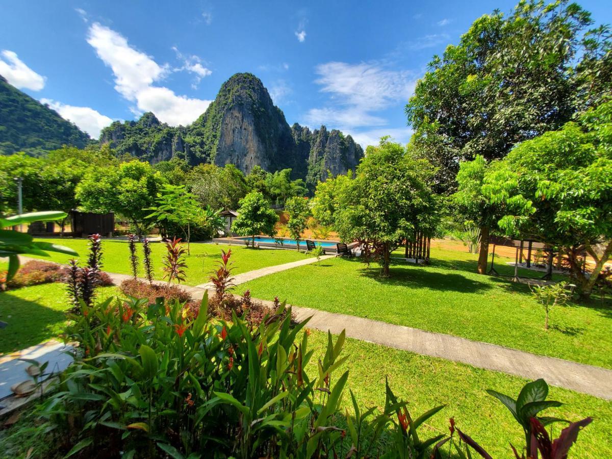 Bearlinbungalow Vang Vieng Dış mekan fotoğraf