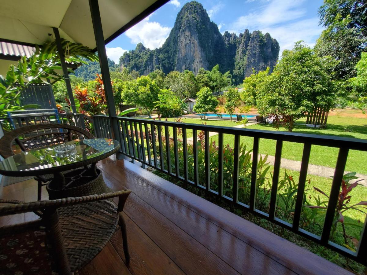 Bearlinbungalow Vang Vieng Dış mekan fotoğraf