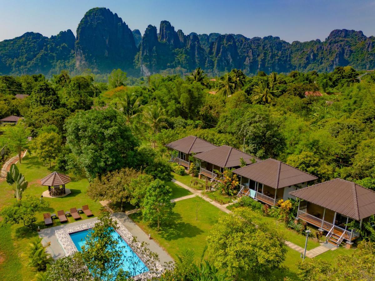 Bearlinbungalow Vang Vieng Dış mekan fotoğraf